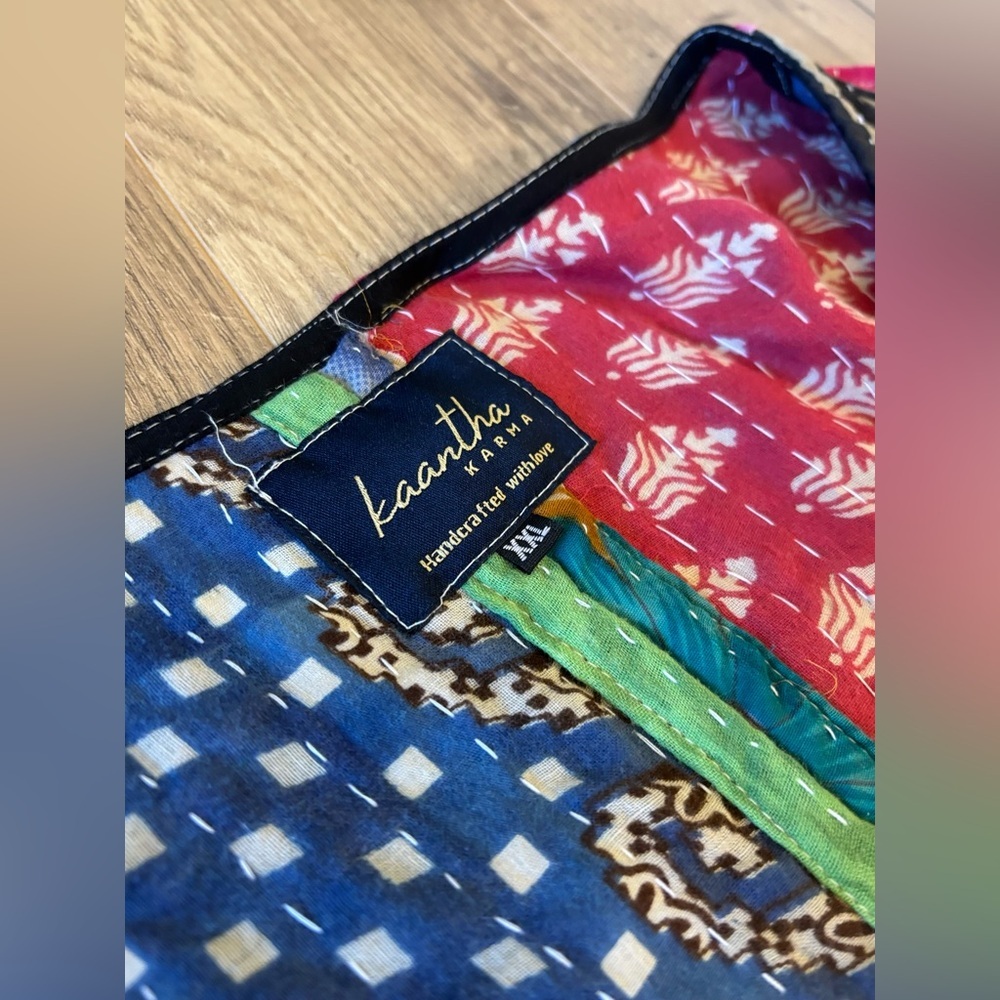 Kantha Karma Handcrafted Patchwork Open-Front Swe… - image 3